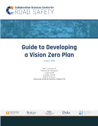 Guide to Developing a Vision Zero Plan August, 2020