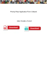 Priority Pass Application Form Citibank