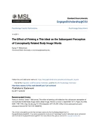 The Effect of Priming a Thin Ideal on the Subsequent Perception of Conceptually Related Body Image Words