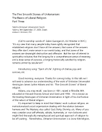 The Five Smooth Stones of Unitarianism: the Basics of Liberal Religion Part Three