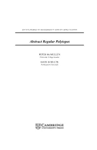 Abstract Regular Polytopes
