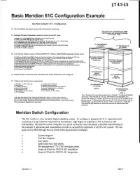 Basic Meridian 61C Configuration Example