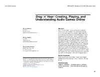 Creating and Playing Audio Games in the Cloud