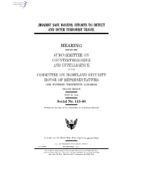 Jihadist Safe Havens: Efforts to Detect and Deter Terrorist Travel