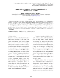 Prediction Analysis of Tobacco Production in Temanggung District