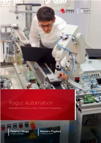 Rogue Automation: Vulnerable and Malicious Code in Industrial