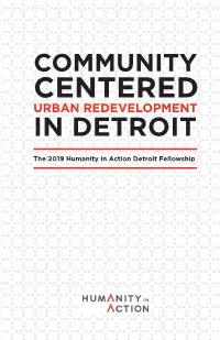 Community Centered Urban Redevelopment in Detroit
