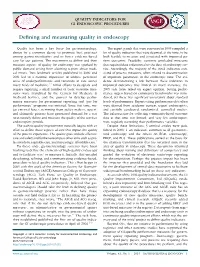 Defining and Measuring Quality in Endoscopy
