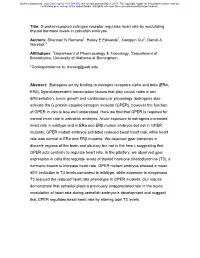 G Protein-Coupled Estrogen Receptor Regulates Heart Rate by Modulating Thyroid Hormone Levels in Zebrafish Embryos