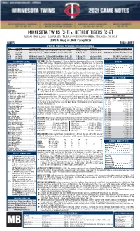 Twins Notes, 4-6 At