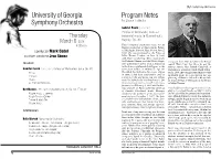 University of Georgia Symphony Orchestra Program Notes