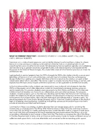 What Is Feminist Practice?