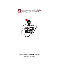 Annual Report: Voice2rep Project