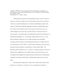 Dark Side of Information Systems and Protection of Children Online: Examining Predatory Behavior and Victimization of Children Within Social Media