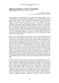 Global Inequality in a Time of Pandemic Jayati Ghosh [Jawaharlal Nehru University, New Delhi, India]