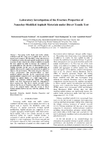 Laboratory Investigation of the Fracture Properties of Nanoclay-Modified Asphalt Materials Under Direct Tensile Test