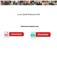 Linux Quick Reference Pdf
