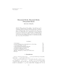 Monomial Ideals, Binomial Ideals, Polynomial Ideals