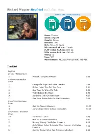 Richard Wagner Siegfried Mp3, Flac, Wma