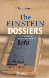 The Einstein Dossiers Siegfried Grundmann the Einstein Dossiers
