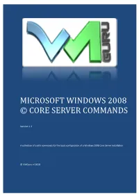 Vmguru.Nl Microsoft Windows 2008 © Core Server Commands