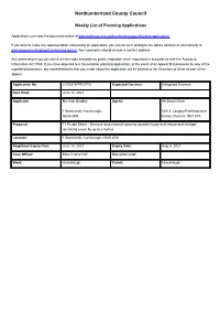 Weekly List of Planning Applications