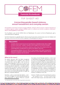 Connecting Gender-Based Violence, Sexual Harassment and Everyday Sexism