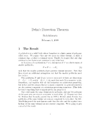Dehn's Dissection Theorem