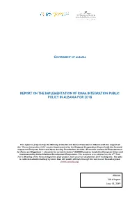 Government of Albania Report on the Implementation of Roma Integration