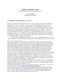 Whether and Where to Give1 (Forthcoming in Philosophy and Public Affairs)