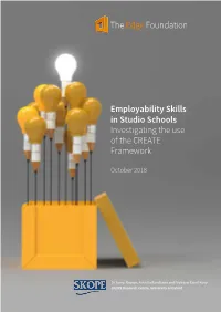 (2018). Employability Skills in Studio Schools. Investigating the Use of The