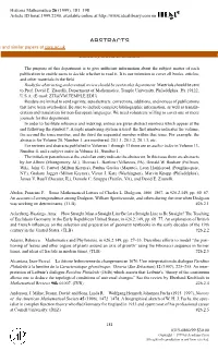 ABSTRACTS View Metadata, Citation and Similar Papers at Core.Ac.Uk Brought to You by CORE Edited by David E