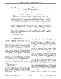 Fate of the False Vacuum in a Singlet-Doublet Fermion Extension Model with RG-Improved Effective Action