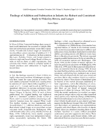 Findings of Addition and Subtraction in Infants Are Robust and Consistent: Reply to Wakeley, Rivera, and Langer