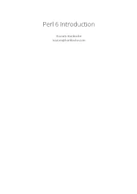 Perl 6 Introduction