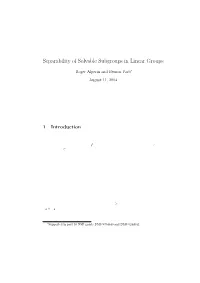 Separability of Solvable Subgroups in Linear Groups