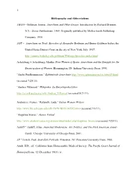 1 Bibliography and Abbreviations A&OA= Goldman, Emma. Anarchism and Other Essays. Introduction by Richard Drinnon. N.Y