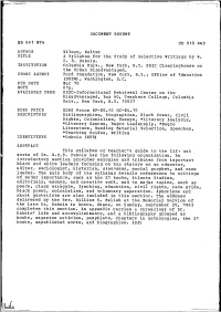 A Syllabus for the Study of Selective Writings by WEB Dubois