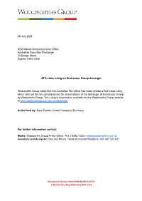 ATO Class Ruling on Endeavour Group Demerger