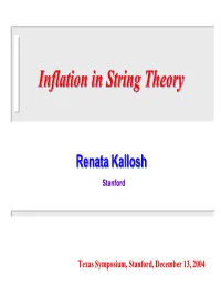Inflation in String Theory