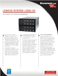 LENOVO SYSTEM X3950 X6 Innovation for Business Advantage