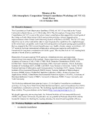 Minutes of the 12Th Atmospheric Composition Virtual Constellation Workshop (AC-VC-12) Seoul, Korea 13-14 October 2016