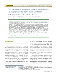 The Influence of Mandibular Skeletal Characteristics on Inferior Alveolar Nerve Block Anesthesia
