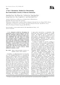 A New Colorimetric Method for Determining the Isomerization Activity of Sucrose Isomerase