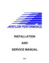 API Installation Service Manual 9003