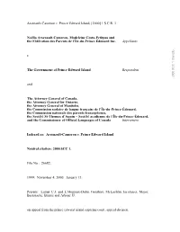 Arsenault-Cameron V. Prince Edward Island, [2000] 1 S.C.R