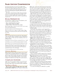 Sage Advice Compendium