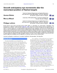 Smooth Anticipatory Eye Movements Alter the Memorized Position of Flashed Targets