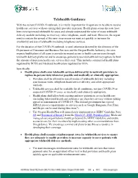 Telehealth Guidance