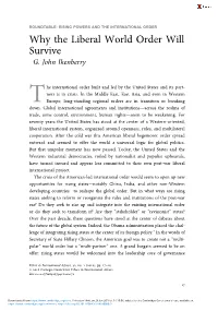 Why the Liberal World Order Will Survive G